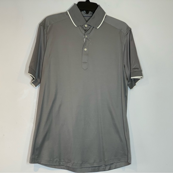 ETON Grey Filo Di Scotia Polo Shirt - Short Sleeve - Picture 6 of 16